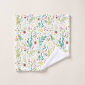 Botanische Blume und Blattmuster Badhandtuch Set (Waschlappen)