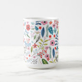 Botanische Blume und Blattmuster Kaffeetasse (Mittel)