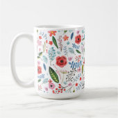Botanische Blume und Blattmuster Kaffeetasse (Links)