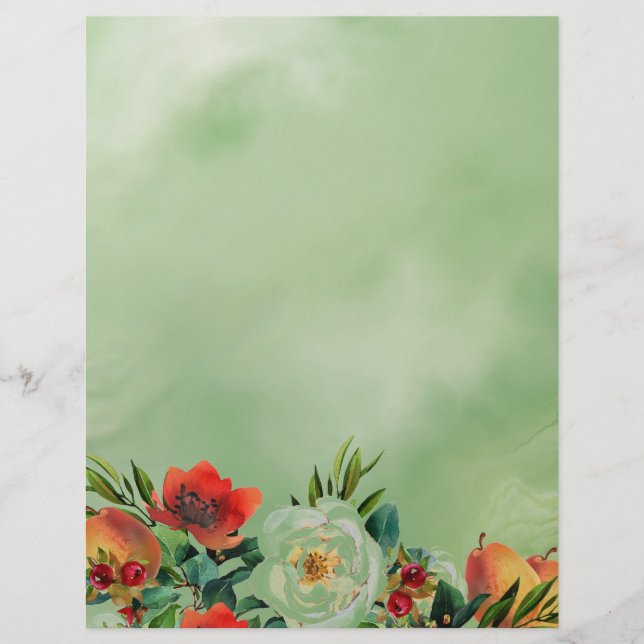 Botanische Blume und Fruchtpapier (Vorderseite)