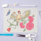 Botanische Blume und Vogelgewebe Seidenpapier (Handwerk)