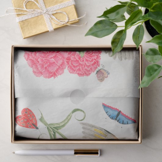 Botanische Blume und Vogelgewebe Seidenpapier (Geschenk)