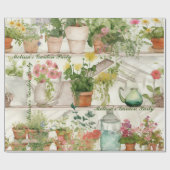 Botanische Blume Vase Garden Pflanze Geschenkpapier (Flach)