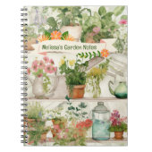Botanische Blume Vase Garden Pflanze Notizblock (Vorderseite)