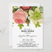 Botanische Blume Vintag Bridal Brunch Einladung (Vorderseite)