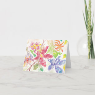Botanische Blume Wasserfarbe Garten Leere Dankeskarte