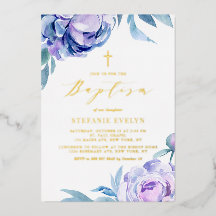 Botanische Blume Wasserfarben Violett Peony Taufe