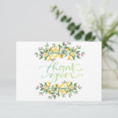 Botanische Blume Wasserfarben Zitronen Danke Karte (Stehend Vorderseite)