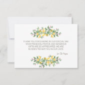 Botanische Blume Wasserfarben Zitronen Danke Karte (Rückseite)