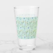 Botanische Blume Wasserfarbene Flora Glas (Vorderseite)
