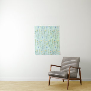 Botanische Blume Wasserfarbene Flora Wandteppich