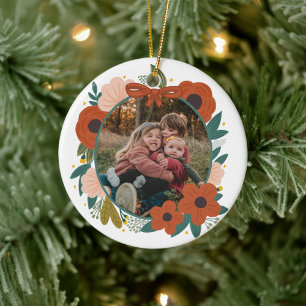 Botanische Blume Weihnachten Keramik Ornament