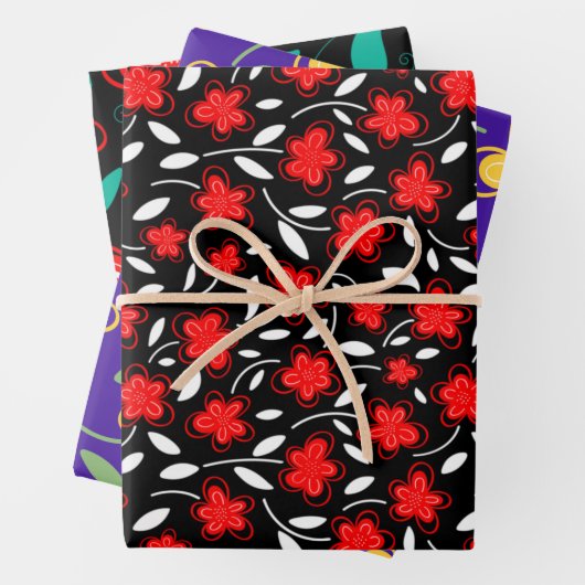 Botanische Blume Wrappi Geschenkpapier Set (Beispiel)