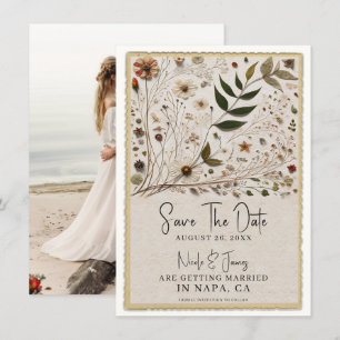 Botanische Blumen & Blätter Hochzeit Natürliche Sc Einladung