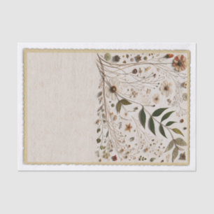 Botanische Blumen & Blätter Hochzeit Natürliche Sc Seidenpapier
