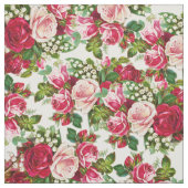 Botanische Blumen der Vintagen roten Stoff (Muster)