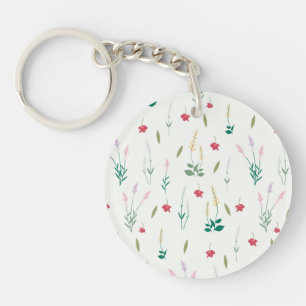 Botanische Blumen-Frühlings-Blumen-Acryl Schlüsselanhänger