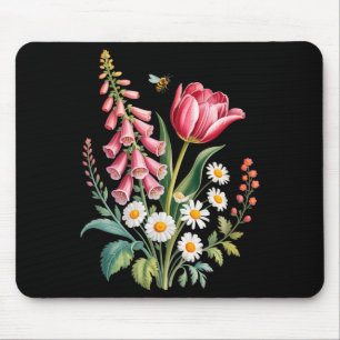 Botanische Blumen Gänseblümchen Tulpe Fingerhut Sc Mousepad