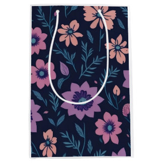 Botanische Blumen-Geschenktasche  Mittlere Geschenktüte