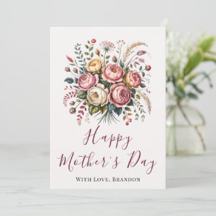 Botanische Blumen Glückliche Muttertags-Karte Karte