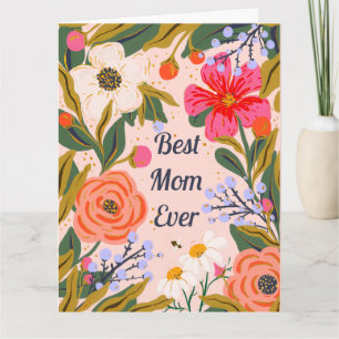 Botanische Blumen Mamas Begrüßung Karte