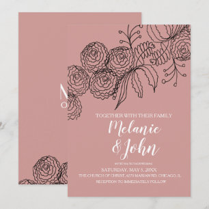 Botanische Blumen Nelken Grün Hochzeit Einladung