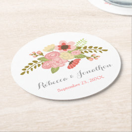 Botanische Blumen-Papier-Untersetzer Runder Pappuntersetzer