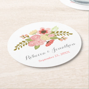 Botanische Blumen-Papier-Untersetzer Runder Pappuntersetzer