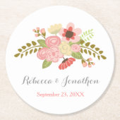 Botanische Blumen-Papier-Untersetzer Runder Pappuntersetzer (Vorderseite)