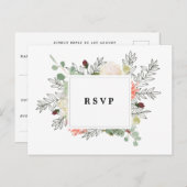 Botanische Blumen uAwg Postkarte Hochzeit (Vorne/Hinten)