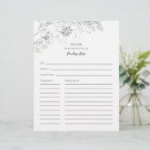 Botanische Blumenbezeichnungen Rezeptkarte (Stehend Vorderseite)