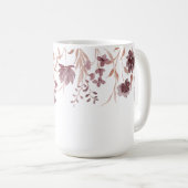 Botanische Blumenblätter Mit Monogramm Kaffeetasse (VorderseiteRechts)