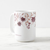 Botanische Blumenblätter Mit Monogramm Kaffeetasse (Vorderseite Links)