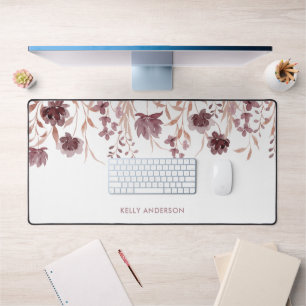 Botanische Blumenblätter Mit Monogramm Schreibtischunterlage