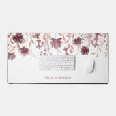 Botanische Blumenblätter Mit Monogramm Schreibtischunterlage (Tastatur & Maus)