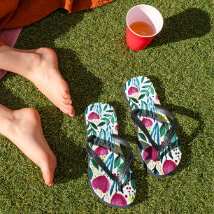 Botanische Blumendarstellung Badesandalen