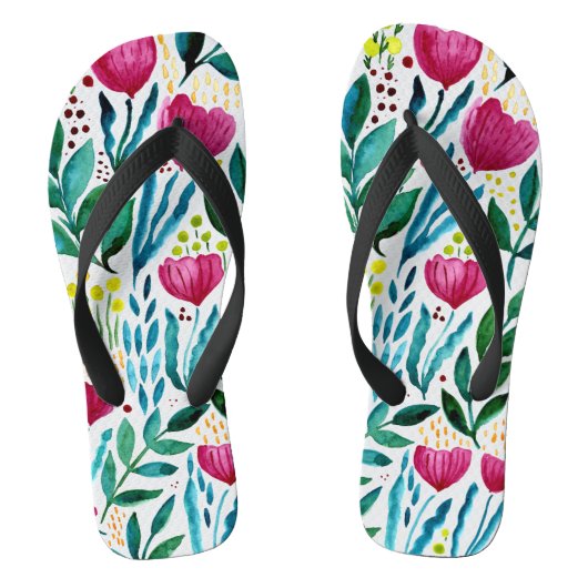 Botanische Blumendarstellung Badesandalen (Fußbett)