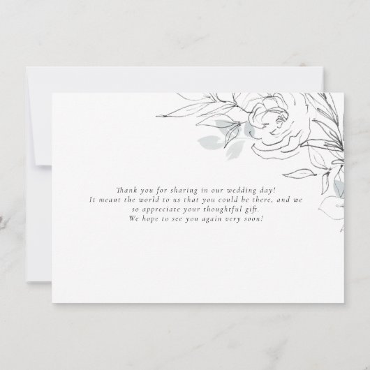 Botanische Blumendarstellung Danke Karte (Rückseite)