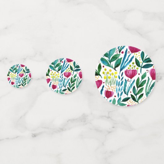 Botanische Blumendarstellung Konfetti (Vorderseiten)