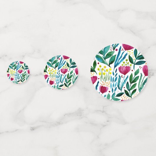 Botanische Blumendarstellung Konfetti (Rückseiten)