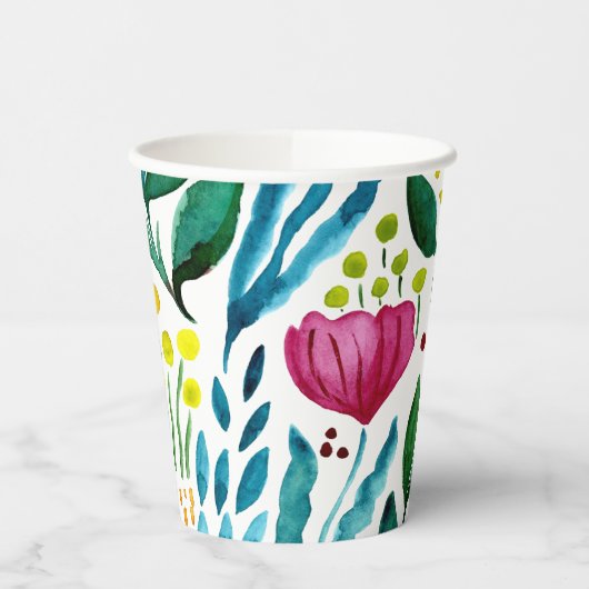 Botanische Blumendarstellung Pappbecher (Links)