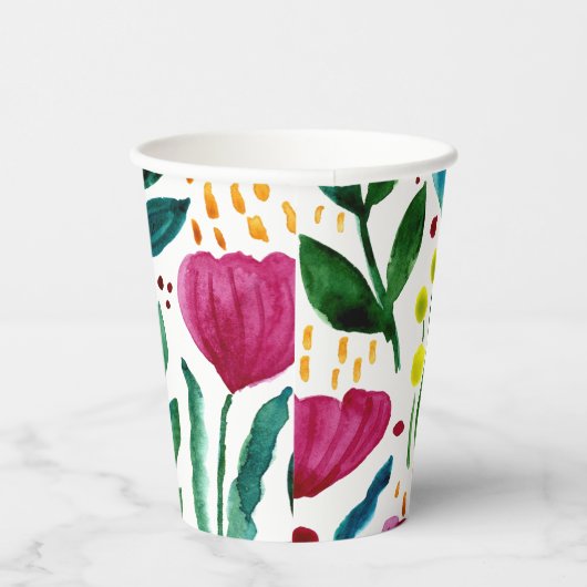 Botanische Blumendarstellung Pappbecher (Rechts)