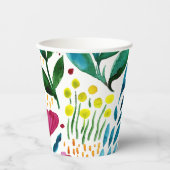 Botanische Blumendarstellung Pappbecher (Vorderseite)