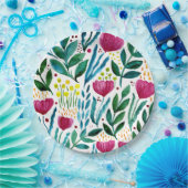 Botanische Blumendarstellung Pappteller (Party)