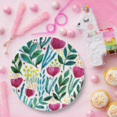 Botanische Blumendarstellung Pappteller (Party)