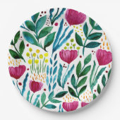 Botanische Blumendarstellung Pappteller (Vorderseite)