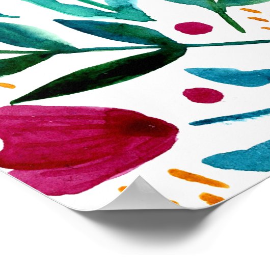 Botanische Blumendarstellung Poster (Ecke)