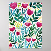 Botanische Blumendarstellung Poster (Vorne)