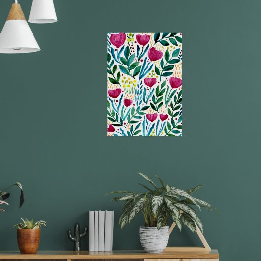 Botanische Blumendarstellung Poster (Wohnzimmer 1)