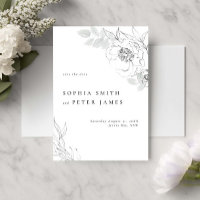 Botanische Blumendarstellung Save the Date